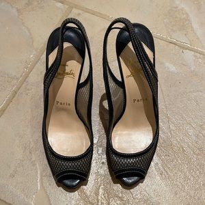 Christian Louboutin black peep toe heels